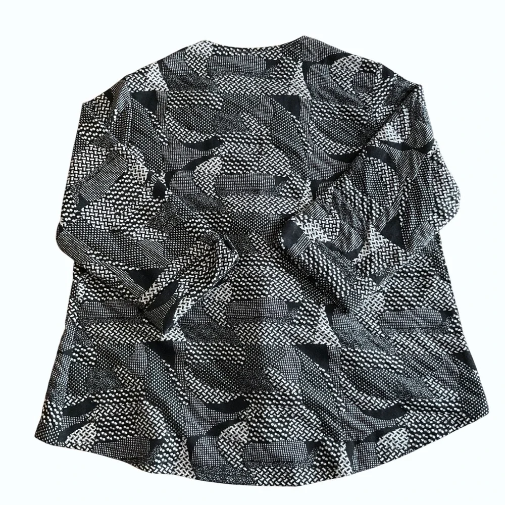 Parsley & Sage Jacket Wms XL Black White Geometric Patchwork Lagenlook Boho